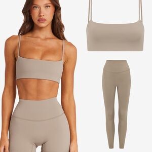 CSB Crop Shop Boutique Freedom Leggings and Staple Crop in Almond